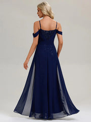 ever MIRA|Flowing Ribbons Sequin Sleeveless Evening Dress