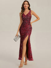 ever JUNIPER|Bodycon Sequin Slit Wedding Guest Dress