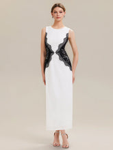 ever IVORY|Waist Cut-Out Knit Sleeveless Stretch Evening Dress