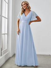 ever LEORA|A-Line Pleated Chiffon Tie-Waist Bridesmaid Dress