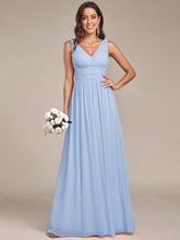 ever HUSH|Chiffon Empire Waist Sleeveless Pleated V-neck Bridesmaid Dress