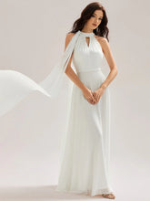 ever JULIE|Cut-Out Chiffon Maxi Bridesmaid Dress With Flowy Ribbons
