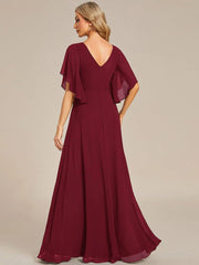 ever LORIE|Half Sleeves Top Applique Decoration Chiffon Mother of the Bride Dress