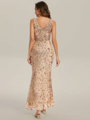 ever JUNIPER| Knotted Sequin Sleeveless Bodycon Formal Evening Dress